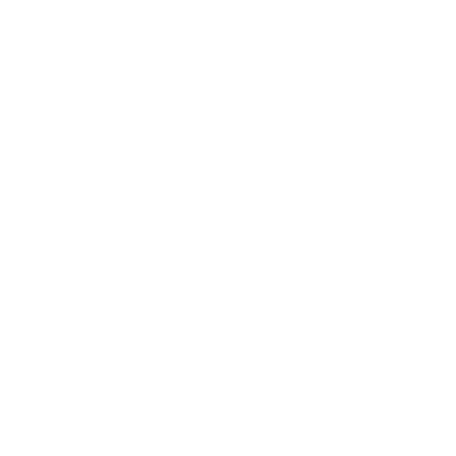 White stylized crossed blades on black background